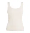 Sandro Cotton Ribbed Tank Top In Beige