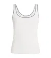 Sandro Cotton Ribbed Tank Top In Black