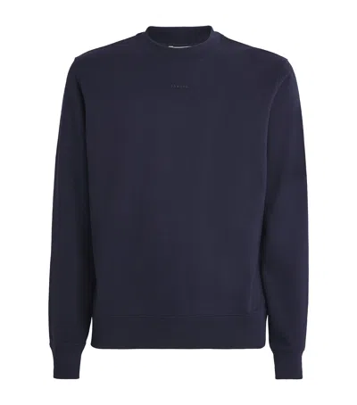 Sandro Cotton Rubberised Logo T-shirt In Blue