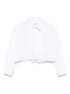 Sandro Womens Bow-embellished Cropped Cotton Shirt White In White