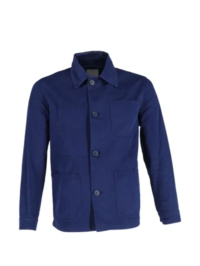 Pre-owned Sandro Cotton Shirt Jacket In Blue