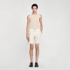 Sandro Cotton Shorts In Nude