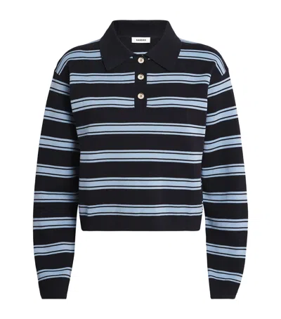 SANDRO COTTON-SILK-LINEN POLO SHIRT