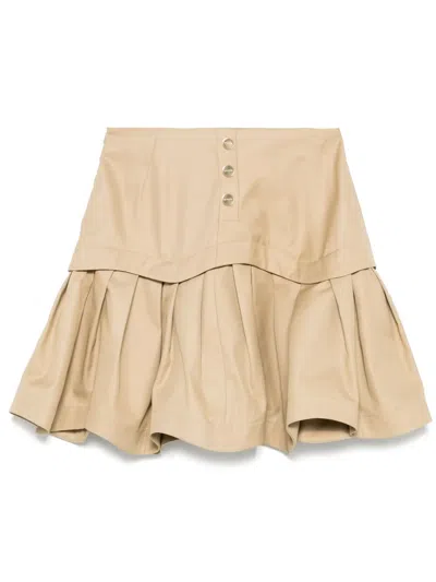Sandro Cotton Skirt In Neutral