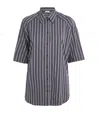 Sandro Cotton Stripe Embellished Shirt In Multi