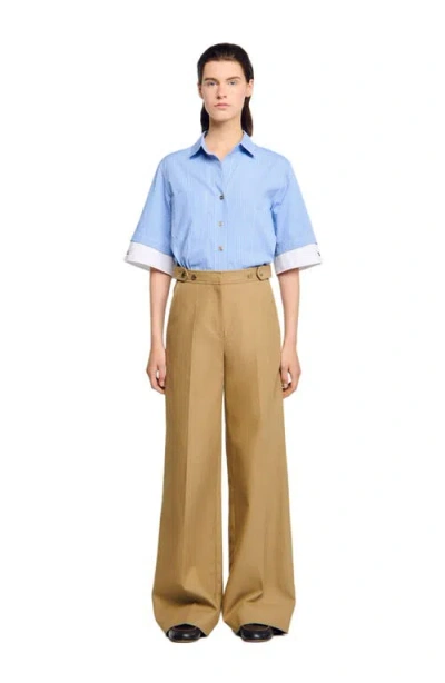 SANDRO SANDRO COTTON SUIT TROUSERS