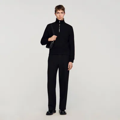Sandro Cotton Sweatshirt In Black