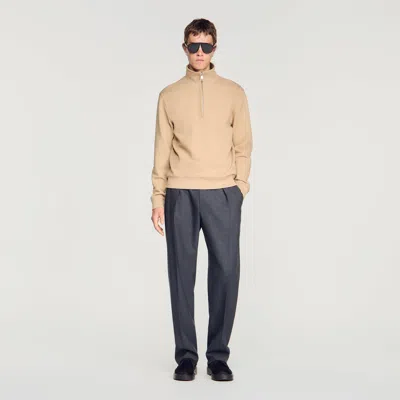 Sandro Cotton Sweatshirt In Brown