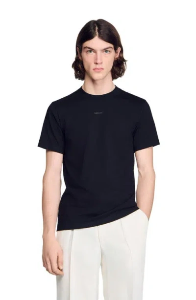 Sandro Cotton T-shirt In Blue