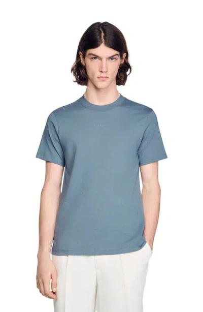 Sandro Cotton T-shirt In Blue