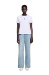 Sandro Cotton T-shirt With Embroidery In White