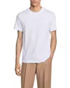 Sandro Cotton T Shirt With Leather Logo Patch In White
