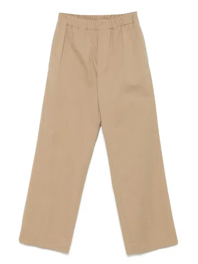 Sandro Cotton Trousers In Neutrals