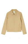 Sandro Cotton Twill Zip Jacket In Light Sand