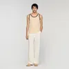 Sandro Cotton Vest Top With Patch In Neutral