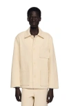 Sandro Cotton Worker Jacket In Neutral