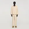 Sandro Cotton Worker Jacket In Nude