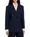Sandro Courbevoie Striped Blazer In Black