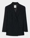 Sandro Courbevoie Striped Blazer In Black