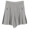 Sandro Courney Houndstooth Shorts Black Viscose In Black