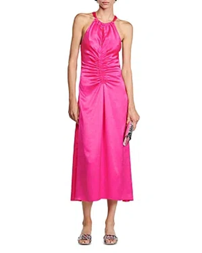 Sandro Courtney Halter Midi Dress In Fushia