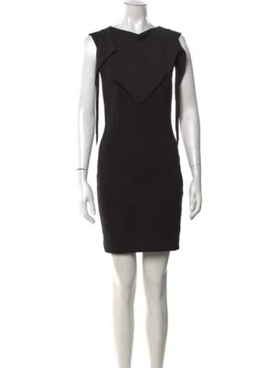 Pre-owned Sandro Cowl Neck Mini Dress In Black