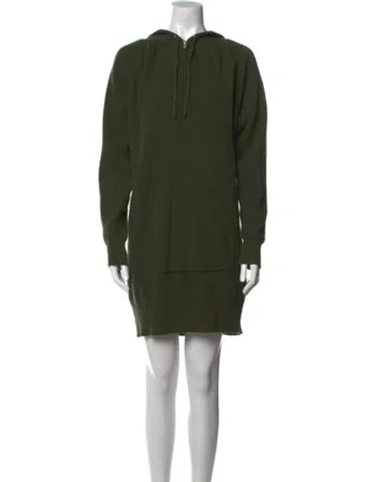 Pre-owned Sandro Cowl Neck Mini Dress In Green