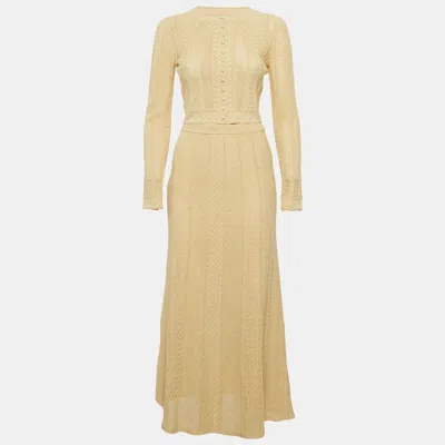 Sandro Cream Hollow Knit Cardigan And Skirt Set In Neutral