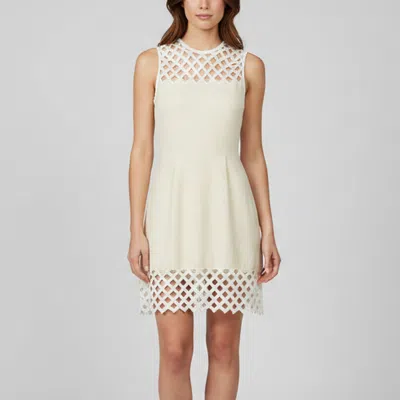 Pre-owned Sandro Cream Linen Blend Lace Trim Sleeveless Rita Mini Dress S In White