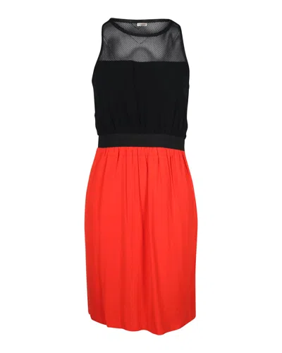 Sandro Crew Neck Dress In Multicolor Viscose