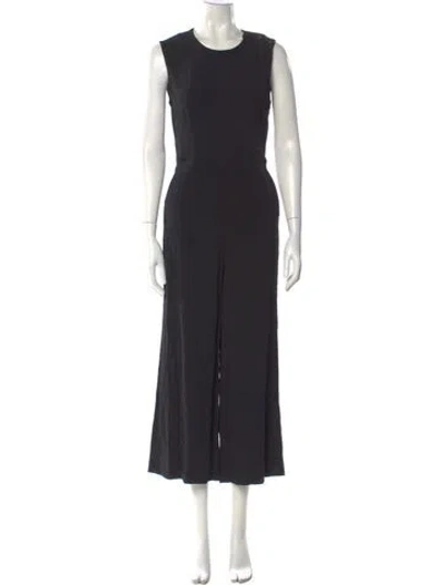 Pre-owned Sandro Crew Neck Jumpsuit In Black