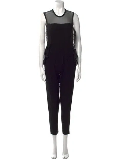 Pre-owned Sandro Crew Neck Jumpsuit In Black