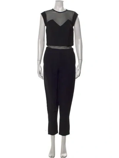Pre-owned Sandro Crew Neck Jumpsuit In Black