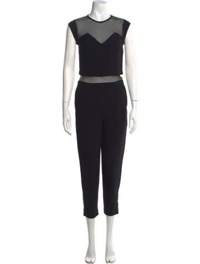 Pre-owned Sandro Crew Neck Jumpsuit In Black