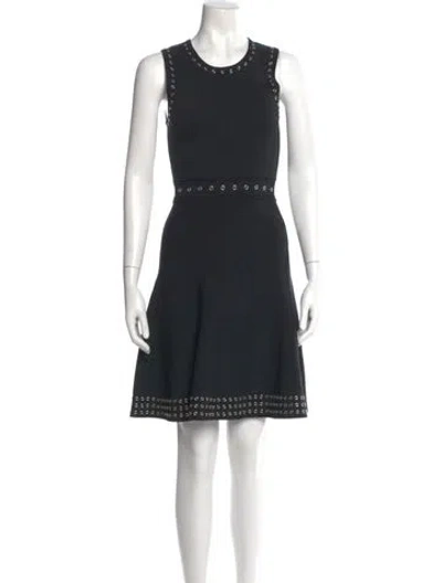 Pre-owned Sandro Crew Neck Knee-length Dress In Black