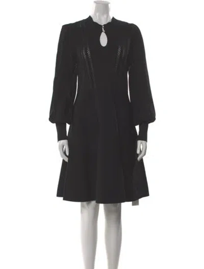 Pre-owned Sandro Crew Neck Knee-length Dress In Black
