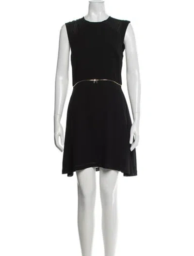 Pre-owned Sandro Crew Neck Knee-length Dress In Black
