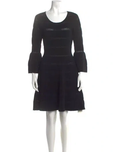 Pre-owned Sandro Crew Neck Knee-length Dress In Black