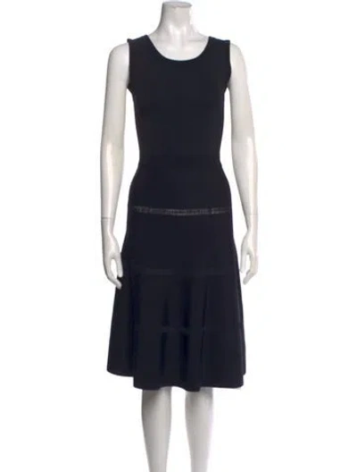 Pre-owned Sandro Crew Neck Knee-length Dress In Black