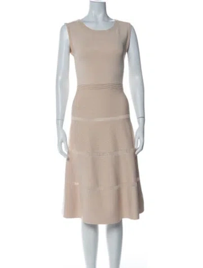 Pre-owned Sandro Crew Neck Knee-length Dress In Green