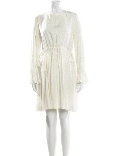 Pre-owned Sandro Crew Neck Knee-length Dress In Neutral