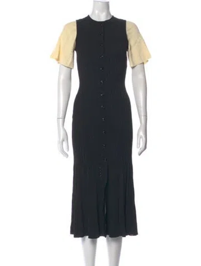 Pre-owned Sandro Crew Neck Long Dress