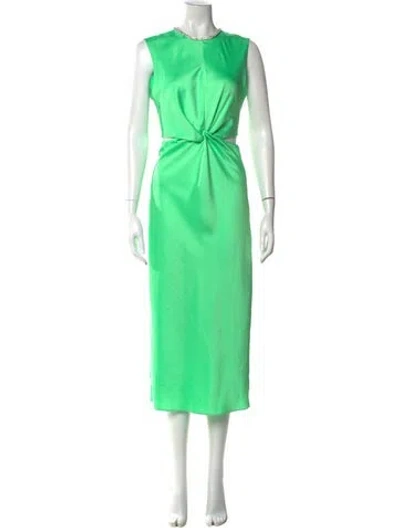 Pre-owned Sandro Crew Neck Long Dress In Green