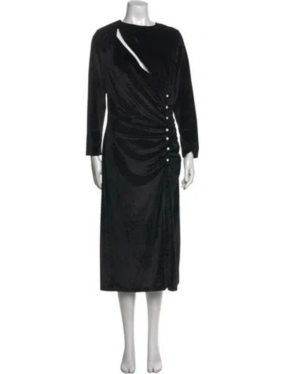 Pre-owned Sandro Crew Neck Long Dress W/ Tags In Black