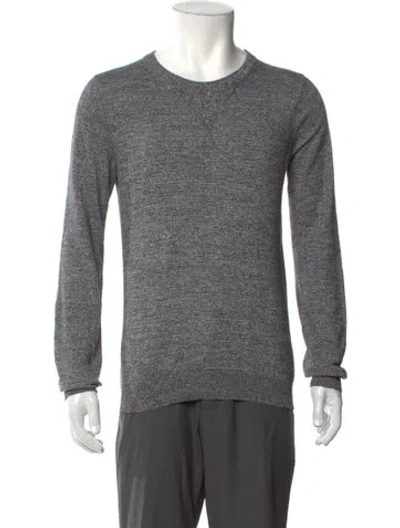 Pre-owned Sandro Crew Neck Long Sleeve Henley In Gray