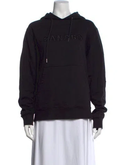 Pre-owned Sandro Crew Neck Long Sleeve Hoodie In Black