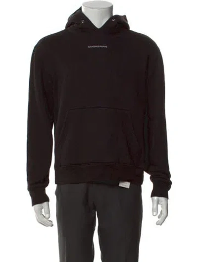 Pre-owned Sandro Crew Neck Long Sleeve Hoodie In Black