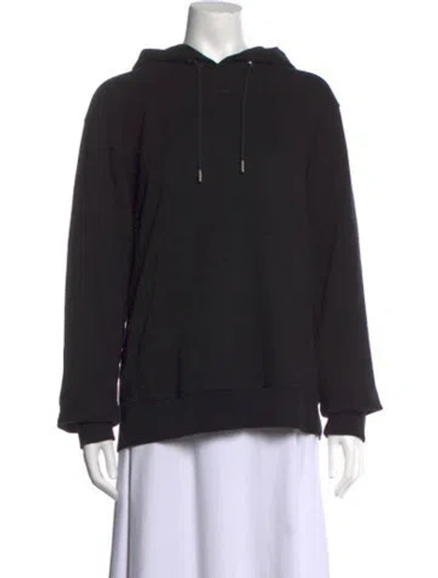 Pre-owned Sandro Crew Neck Long Sleeve Hoodie In Black