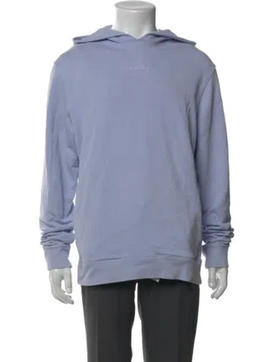 Pre-owned Sandro Crew Neck Long Sleeve Hoodie In Blue