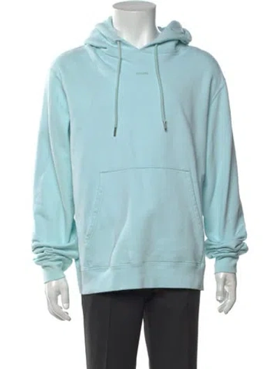 Pre-owned Sandro Crew Neck Long Sleeve Hoodie In Blue